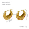 Wholesale Women's 316L Stainless Steel 18K Geometric Pleated Electroplated Earrings