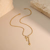Wholesale Women's Stainless Steel 18K Gold Electroplated Geometric Double Cross Heart Necklace