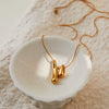 Wholesale Women's Stainless Steel 18K Gold Electroplated Geometric Hollow Necklace For Clavicle