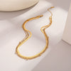 Wholesale Women's Stainless Steel 18K Gold Electroplated Geometric Multilayer Snake Bone Chain Necklace Minimalist Jewelry