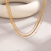 Wholesale Women's Stainless Steel 18K Gold Electroplated Geometric Multilayer Snake Bone Chain Necklace Minimalist Jewelry