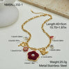Wholesale Women's Stainless Steel 18K Gold Electroplated Geometric Pearl Bee Pendant Clavicle Necklace