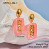 Wholesale Women's Stainless Steel 18K Gold Electroplated Geometric Seahorse Starfish Pearl Earrings Highend Jewelry