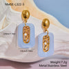 Wholesale Women's Stainless Steel 18K Gold Electroplated Geometric Seahorse Starfish Pearl Earrings Highend Jewelry