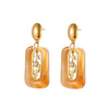 Wholesale Women's Stainless Steel 18K Gold Electroplated Geometric Seahorse Starfish Pearl Earrings Highend Jewelry