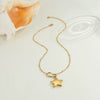 Wholesale Women's Stainless Steel 18K Gold Electroplated Geometric Star Pendant Necklace