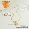 Wholesale Women's Stainless Steel 18K Gold Electroplated Geometric Star Pendant Necklace
