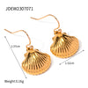 Wholesale Women's Stainless Steel 18K Gold Electroplated Geometric Striped Earrings Jewelry