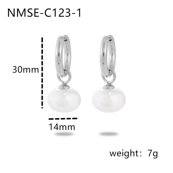 Wholesale Women's Stainless Steel 18K Gold Electroplated Geometric Stud Earrings In Retro Minimalist Style