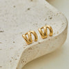 Wholesale Women's Stainless Steel 18K Gold Electroplated Geometric Wave Threelayer Fashion Minimalist Earrings