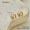 Wholesale Women's Stainless Steel 18K Gold Electroplated Geometric Wave Threelayer Fashion Minimalist Earrings