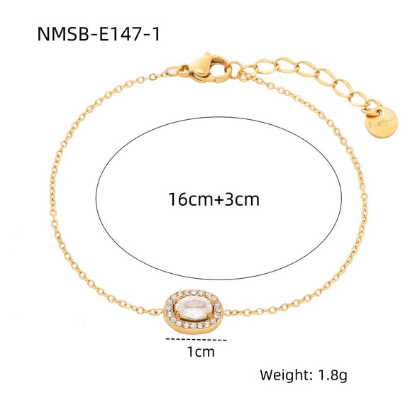 Wholesale Women's Stainless Steel 18K Gold Electroplated Heart Shape Bracelet Jewelry