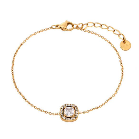 Wholesale Women's Stainless Steel 18K Gold Electroplated Heart Shape Bracelet Jewelry