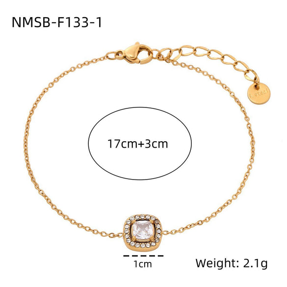 Wholesale Women's Stainless Steel 18K Gold Electroplated Heart Shape Bracelet Jewelry