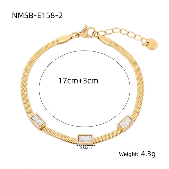 Wholesale Women's Stainless Steel 18K Gold Electroplated Heart Shape Bracelet Jewelry