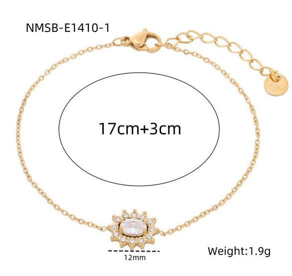 Wholesale Women's Stainless Steel 18K Gold Electroplated Heart Shape Bracelet Jewelry