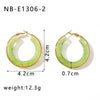 Wholesale Women's Stainless Steel 18K Gold Electroplated Hollow Geometric Resin Earrings