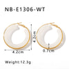 Wholesale Women's Stainless Steel 18K Gold Electroplated Hollow Geometric Resin Earrings