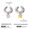 Wholesale Women's Stainless Steel 18K Gold Electroplated Star Shaped Ear Clip Earrings