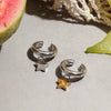 Wholesale Women's Stainless Steel 18K Gold Electroplated Star Shaped Ear Clip Earrings