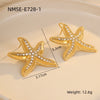 Wholesale Women's Stainless Steel 18K Gold Electroplated Starfish Micropaved Zircon Earrings Fashion Style
