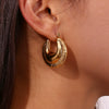Wholesale Women's Stainless Steel 18K Gold Plated Asymmetrical Geometric Convex Hollow Fashion Earrings