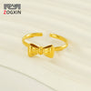 Wholesale Women's 316L Stainless Steel 18K Gold Plated Bow Design Ring