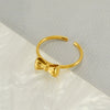 Wholesale Women's 316L Stainless Steel 18K Gold Plated Bow Design Ring