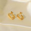 Wholesale Women's Stainless Steel 18K Gold Plated Double Layer Geometric Hoop Earrings With Electroplating