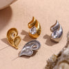 Wholesale Women's Stainless Steel 18K Gold Plated Drop Shape Zircon Earrings