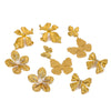Wholesale Women's Stainless Steel 18K Gold Plated Earrings With Butterfly Flower Diamond Set And Geometric Pattern
