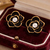 Wholesale Women's Stainless Steel 18K Gold Plated Flower Pattern Earrings With Light Luxury Design