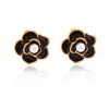 Wholesale Women's Stainless Steel 18K Gold Plated Flower Pattern Earrings With Light Luxury Design