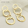 Wholesale Women's Stainless Steel 14K Gold Plated French Retro Round Stitching Tassel Earrings