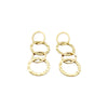 Wholesale Women's Stainless Steel 14K Gold Plated French Retro Round Stitching Tassel Earrings