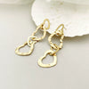 Wholesale Women's Stainless Steel 14K Gold Plated French Retro Tassel Earrings With Stitching