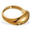 Wholesale Women's 316L Stainless Steel 18K Gold Plated Geometric Asymmetric Fashion Ring Jewelry