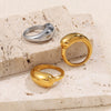 Wholesale Women's 316L Stainless Steel 18K Gold Plated Geometric Asymmetric Fashion Ring Jewelry