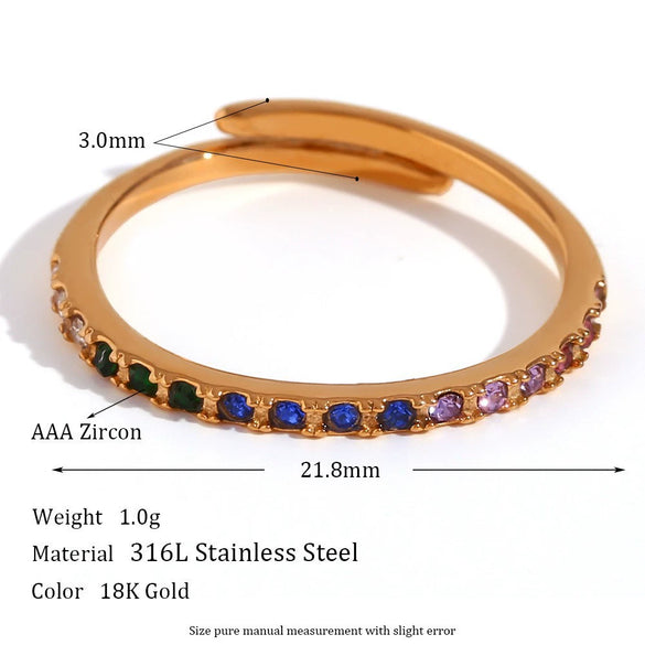 Wholesale Women's Stainless Steel 18K Gold Plated Geometric Curve Ring Electroplated Fashion Style