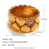 Wholesale Women's Stainless Steel 18K Gold Plated Geometric Curve Ring Electroplated Fashion Style