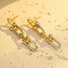 Wholesale Women's Stainless Steel 18K Gold Plated Geometric Earrings Fashionable Cold Style