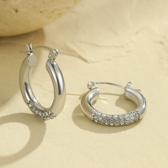 Wholesale Women's Stainless Steel 18K Gold Plated Geometric Fashion Niche Light Luxury Earrings