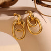 Wholesale Women's Stainless Steel 18K Gold Plated Geometric French O Shaped Winding Electroplated Earrings