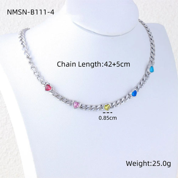 Wholesale Women's Stainless Steel 18K Gold Plated Geometric Heart Pendant Necklace