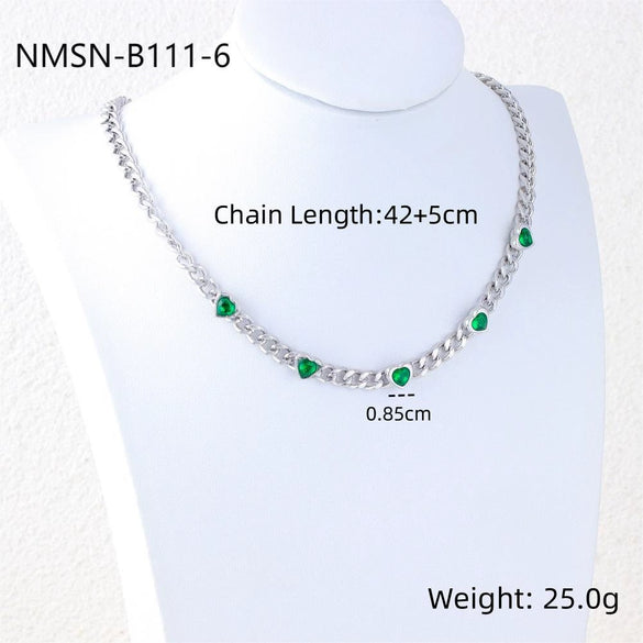 Wholesale Women's Stainless Steel 18K Gold Plated Geometric Heart Pendant Necklace