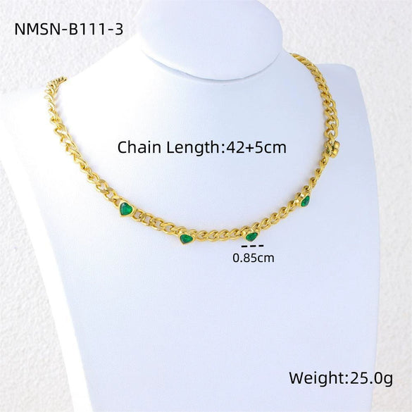 Wholesale Women's Stainless Steel 18K Gold Plated Geometric Heart Pendant Necklace