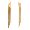 Wholesale Women's Stainless Steel 18K Gold Plated Geometric Ladder Tassel Chain Stud Earrings