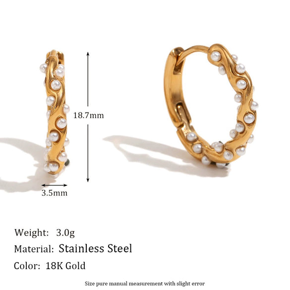 Wholesale Women's Stainless Steel 18K Gold Plated Geometric Petal Earrings With Electroplating For Fashionable Style
