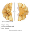 Wholesale Women's Stainless Steel 18K Gold Plated Geometric Petal Earrings With Electroplating For Fashionable Style