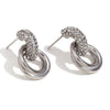 Wholesale Women's Stainless Steel 18K Gold Plated Geometric Petal Earrings With Electroplating For Fashionable Style